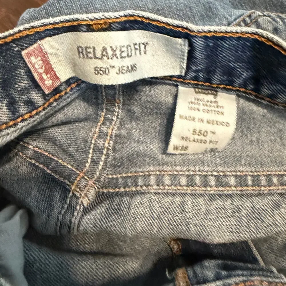 levis 36x32 Cotton 2007 vintage relaxed 550 jeans mens size 36